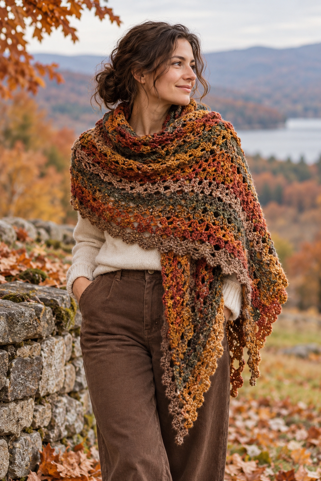Bulky yarn and hook choices for a crochet pistachio wrap